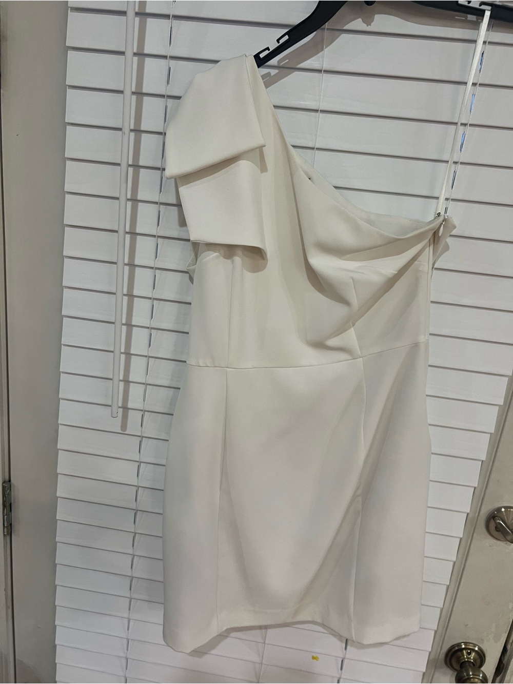 One-Shoulder Cream Mini Dress